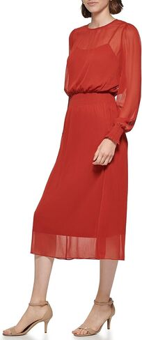 Tommy Hilfiger Women's Sintched Waist Midi Dress in Saudi Arabia
