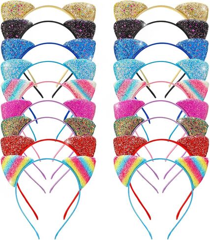 18 Pcs Cat Ears Headband Cheetah Ears Hair Accessories for Halloween Birthday Cosplay Party Decor Supplies in Saudi Arabia