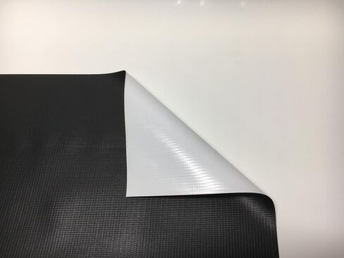 قماش القنب القابل لإعادة الاستخدام مقاس 16 × 48 بوصة - لوحة الإعلانات غير المطبوعة - 9 أونصة 11 مل - أسود/أبيض in Saudi Arabia