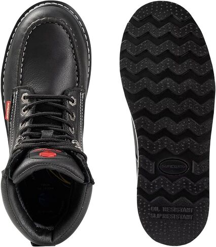 أحذية SUREWAY للرجال شديدة التحمل ناعمة / مركبة / فولاذية عند أصابع القدم للرجال - مريحة، Goodyear Welt، جلد محبب بالكامل، أحذية / أحذية بناء بمقدمة 6 بوصات، مقاومة للماء عند أصابع القدم الناعمة باللون البني الفاتح، مقاس 13 in Kuwait