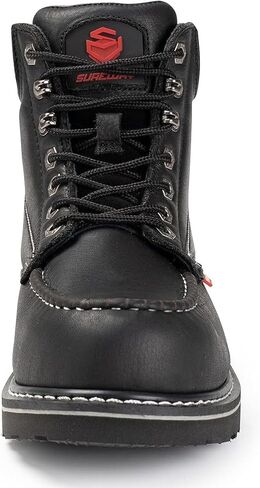 أحذية SUREWAY للرجال شديدة التحمل ناعمة / مركبة / فولاذية عند أصابع القدم للرجال - مريحة، Goodyear Welt، جلد محبب بالكامل، أحذية / أحذية بناء بمقدمة 6 بوصات، مقاومة للماء عند أصابع القدم الناعمة باللون البني الفاتح، مقاس 13 in Kuwait