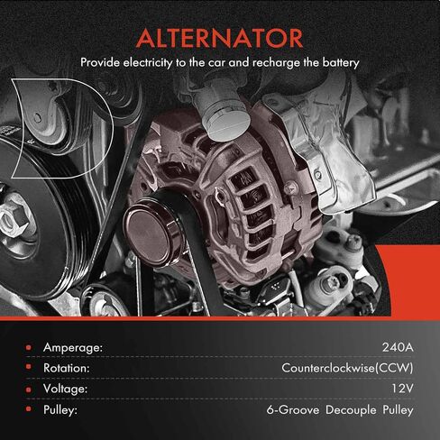 مولد كهربائي ممتاز متوافق مع سيارة جيب JL Series Wrangler 2020-2023، JT Series Gladiator 2021-2023، 3.0L in Saudi Arabia
