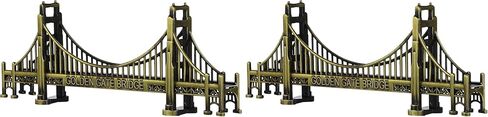 NOLITOY Golden Gate Bridge Model, Architecture Bridge Statue 7 Inch American Souvenir Sculptures Golden Retro Figurine for Tabletop Home Decor in Kuwait