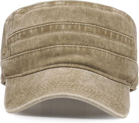 Unisex Cadet Army Caps Cotton Flat Top Cap Washed Military Hat Baseball Cap in Saudi Arabia