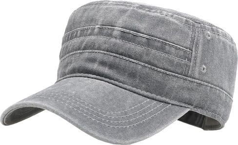 Unisex Cadet Army Caps Cotton Flat Top Cap Washed Military Hat Baseball Cap in Saudi Arabia