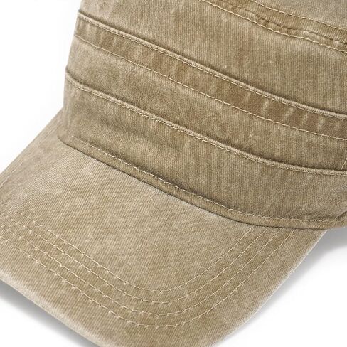 Unisex Cadet Army Caps Cotton Flat Top Cap Washed Military Hat Baseball Cap in Saudi Arabia