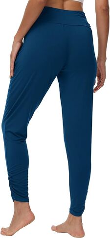 WiWi Womens Yoga Pants with Pockets - Viscose from Bamboo High-Waist Joggers Sweatpants Lounge Pajama Bottoms S-XXL in Kuwait