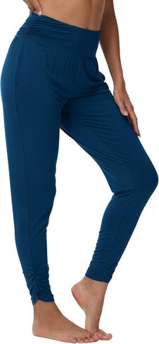 WiWi Womens Yoga Pants with Pockets - Viscose from Bamboo High-Waist Joggers Sweatpants Lounge Pajama Bottoms S-XXL in Kuwait