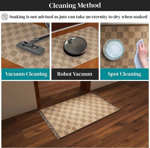 Eco Crave Handmade Jute Entryway Rug 2x3 ft – Brown & Black Leher Pattern Welcome Mat, Natural Hand-Woven Low Pile Non-Slip Doormat for Indoor Outdoor, Farmhouse Boho Area Rug, 24x36 Inches in Saudi Arabia