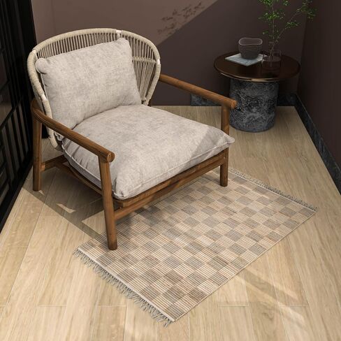 Eco Crave Handmade Jute Entryway Rug 2x3 ft – Brown & Black Leher Pattern Welcome Mat, Natural Hand-Woven Low Pile Non-Slip Doormat for Indoor Outdoor, Farmhouse Boho Area Rug, 24x36 Inches in Saudi Arabia