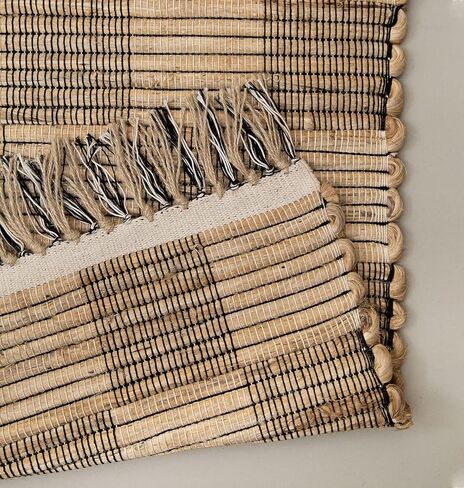 Eco Crave Handmade Jute Entryway Rug 2x3 ft – Brown & Black Leher Pattern Welcome Mat, Natural Hand-Woven Low Pile Non-Slip Doormat for Indoor Outdoor, Farmhouse Boho Area Rug, 24x36 Inches in Saudi Arabia