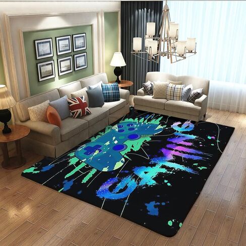 LUCKY&DONG Anime Gamer Rugs for Bedroom Boys Teens Printed Game Gamepad Carpets Living Room Mat Home Decor Non-Slip Crystal Floor Polyester Gamer Decor Doormats 17.5x31.5in in Saudi Arabia