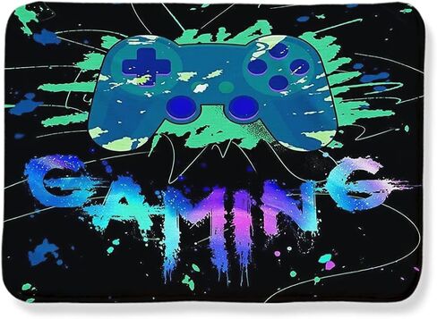 LUCKY&DONG Anime Gamer Rugs for Bedroom Boys Teens Printed Game Gamepad Carpets Living Room Mat Home Decor Non-Slip Crystal Floor Polyester Gamer Decor Doormats 17.5x31.5in in Saudi Arabia