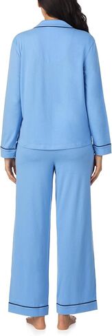 Nautica 2-Piece Notch Collar Pajama Set for Women, Button-Up Top & Drawstring Pants, Cotton Blend, Lightweight in Saudi Arabia