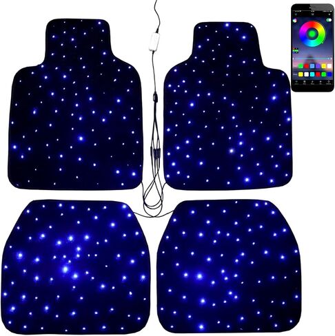 Starlight Floor Mats for Car, LED Car Mats, Starry Sky Design Luminous Carpet, Universal Fit Anti-Slip Waterproof Starlight Mats for Cars, SUVs, Trucks(USB Cable) in Saudi Arabia