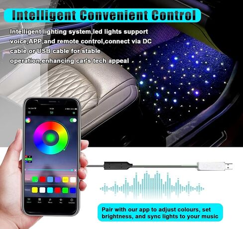 Starlight Floor Mats for Car, LED Car Mats, Starry Sky Design Luminous Carpet, Universal Fit Anti-Slip Waterproof Starlight Mats for Cars, SUVs, Trucks(USB Cable) in Saudi Arabia