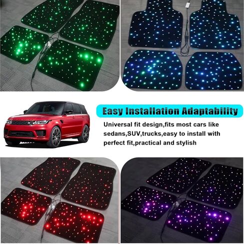 Starlight Floor Mats for Car, LED Car Mats, Starry Sky Design Luminous Carpet, Universal Fit Anti-Slip Waterproof Starlight Mats for Cars, SUVs, Trucks(USB Cable) in Saudi Arabia