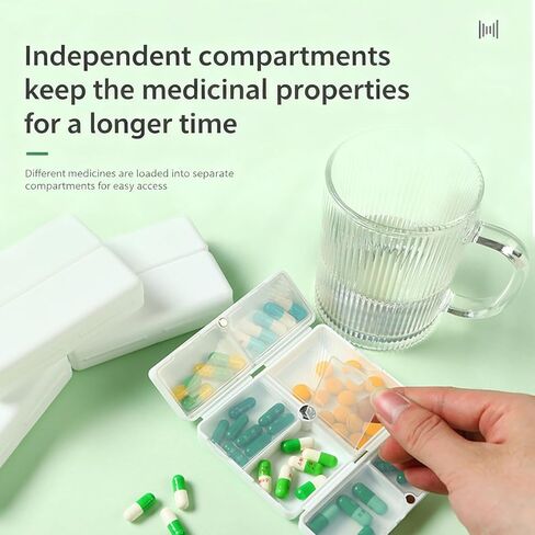 Daily Magnetic Pill Box Organizer, 7 Tray Travel Size Medicine Case Container, Cute Small Pocket Pill Dispenser Capsule Reminder Tracker for Medication, Fish Oil, Supplement, Tablets, Pink in Kuwait