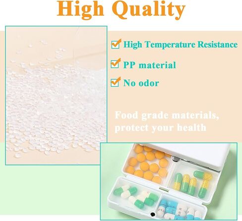 Daily Magnetic Pill Box Organizer, 7 Tray Travel Size Medicine Case Container, Cute Small Pocket Pill Dispenser Capsule Reminder Tracker for Medication, Fish Oil, Supplement, Tablets, Pink in Kuwait