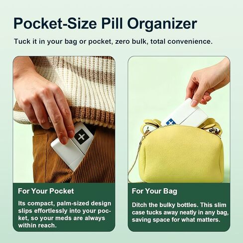 Daily Magnetic Pill Box Organizer, 7 Tray Travel Size Medicine Case Container, Cute Small Pocket Pill Dispenser Capsule Reminder Tracker for Medication, Fish Oil, Supplement, Tablets, Pink in Kuwait