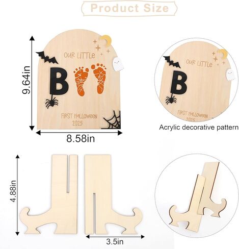 DIY Halloween Footprint or Handprint Sign/Newborn Infant Keepsake/Our Little Boo/Baby 's 1st Halloween Keepsake/Trick or Treat/2025/First Hallooween Footprint/Milestone Photo Prop Decoration in Saudi Arabia