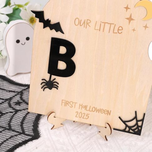 DIY Halloween Footprint or Handprint Sign/Newborn Infant Keepsake/Our Little Boo/Baby 's 1st Halloween Keepsake/Trick or Treat/2025/First Hallooween Footprint/Milestone Photo Prop Decoration in Saudi Arabia