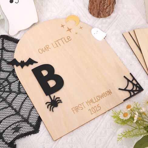 DIY Halloween Footprint or Handprint Sign/Newborn Infant Keepsake/Our Little Boo/Baby 's 1st Halloween Keepsake/Trick or Treat/2025/First Hallooween Footprint/Milestone Photo Prop Decoration in Saudi Arabia