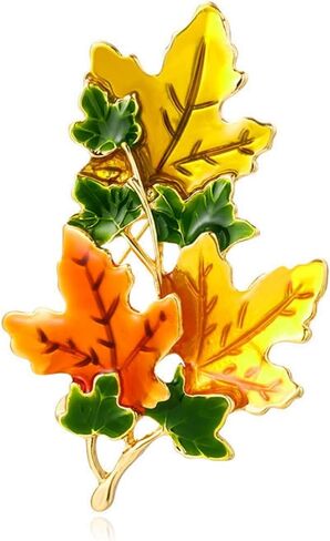 Thanksgiving Brooch Pin for Women Autumn Yellow Orange Red Fall Leaves Brooch Pin Thanksgiving Jewelry Accessory Gifts Decoration in Saudi Arabia