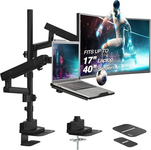 جهاز كمبيوتر محمول AVLT و 40 بوصة شاشة القطب أعلى القطب مع USB-C USB-A المنافذ-المتوافقة مع VESA ، ويدعم 26.4 رطلا (12 كجم) ، وملاءمة الشاشة الفائقة ، والارتفاع القابل للتعديل ، دوارة الإمالة ، إدارة الكابلات in Saudi Arabia