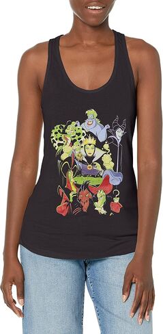 Disney Women's Villains Worst Dinner Party Ever Slim Fit, Scoop Hem Racerback Tank in Saudi Arabia