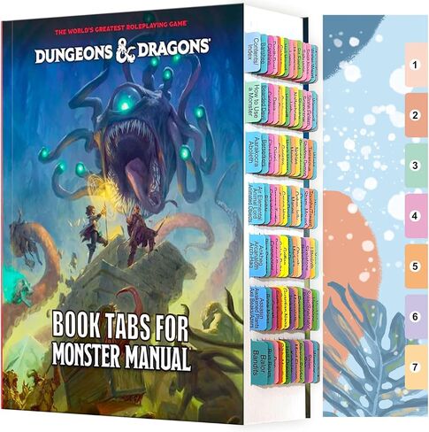 Index Tabs for D&D 2024 Player's Handbook (Book not Included), 56 D&D Core Rulebook Color Coded Clear PVC Laminated Tabs, Double-Sided Content Design & Durable Repositionable Tabs in Kuwait