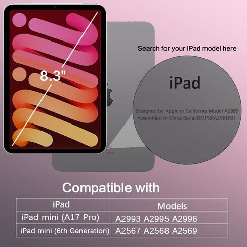 حالة Bentoben for iPad Mini7 (A17 Pro) ، و iPad Mini 7th Generation Magnetic Case (2024/2021) ، وغطاء صدمة غير لامع وغطاء للأسفل لـ iPad mini7/mini6 8.3 "، خارج الأبيض in Kuwait