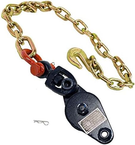 Mytee Products Tow Truck Kit - (1) 2 Ton 3" Snatch Block w/Chain & (4) Tire Skates for Tow Truck Safety Orange - Flatbed Tow Truck Rollback Wrecker Car Carrier Cable in Saudi Arabia