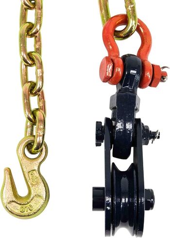 Mytee Products Tow Truck Kit - (1) 2 Ton 3" Snatch Block w/Chain & (4) Tire Skates for Tow Truck Safety Orange - Flatbed Tow Truck Rollback Wrecker Car Carrier Cable in Saudi Arabia