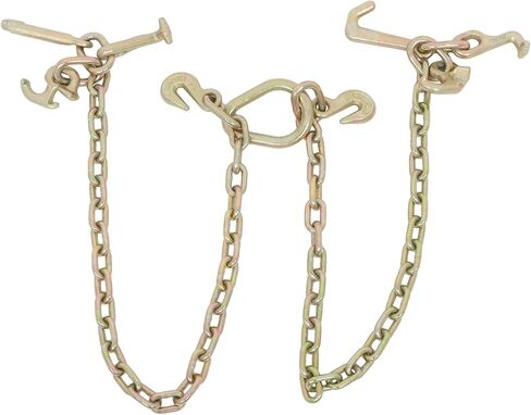 munirater 5/16in 3 FT 5400LBS Tow Chain Grade 70 V - Bridle Chain with RJT Cluster Hooks Replacement for Tow Truck Winch Cable Pull Wrecker Recovery Grab in Saudi Arabia