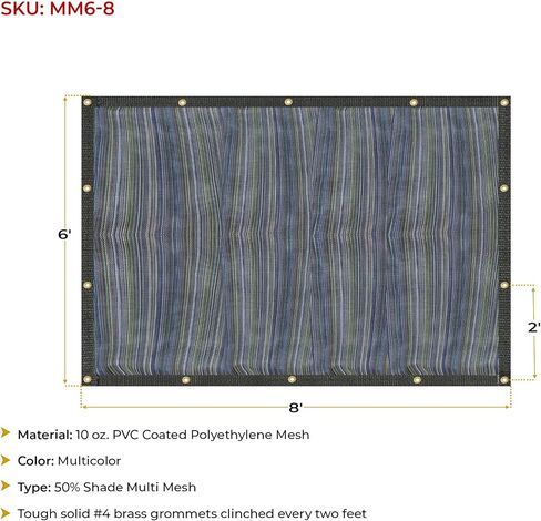 منتجات Mytee 10'x16' 10oz شبكة متعددة من القماش المشمع PVC المطلي بظل بولي قابل للفتح in Saudi Arabia