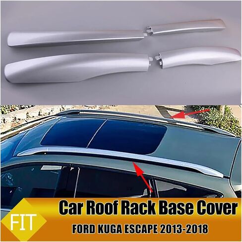 Roof Rack Cover Roof Luggage Bar Rail End Shell Plasitc Cover Replacement Front Rear Left Right Compatible for Ford KUGA Escape 2013 2014 2015 2016 2017 2018 Car Rack Accessories(Front Right) in Saudi Arabia
