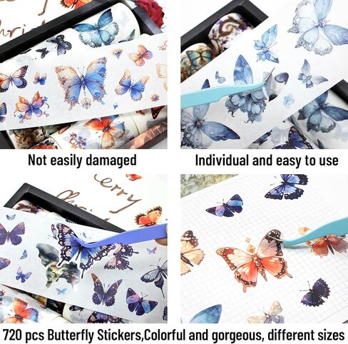 Glitter Washi Tape Set - 14 Rolls Gold Sparkle Adhesive Masking Tapes, 3cm/2cm/1.5cm Wide Butterfly Washi Tapes for Scrapbooking, Bullet Journaling, DIY Crafts, New Year Decor (Fairy & Cat Themes) in Saudi Arabia