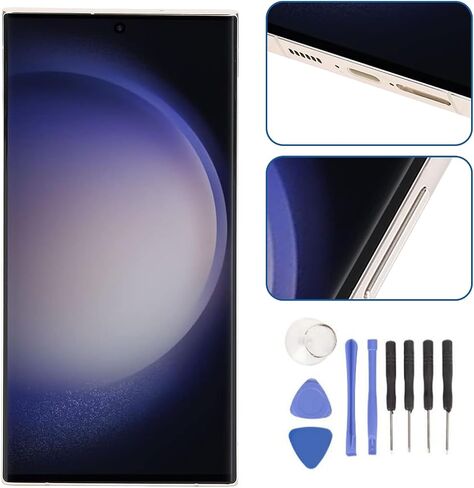 6.8 بوصة لجهاز Galaxy S23 Ultra ، LCD Display Digitizer S23ULTRA 5G S918B LCD شاشة الإطار ، الإصدار الدولي للاتحاد الأوروبي ، بصمة الدعم (الأخضر) in Saudi Arabia