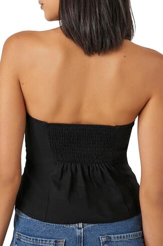 Forever 21 Women's Linen-Blend Smocked Tube Top in Saudi Arabia