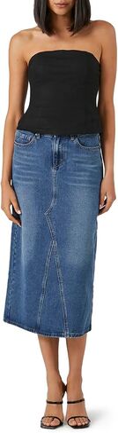 Forever 21 Women's Linen-Blend Smocked Tube Top in Saudi Arabia