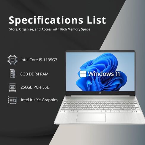 HP Pavilion Business Business Captop (2024) ، 15.6 "شاشة FHD ، مع Office مجانًا العمر 2021 ، Intel I7-1255U (10-core ، حتى 4.7 جيجا هرتز) ، 64 جيجابايت ، 1 تيرابايت SSD ، Intel Iris Xe Graphics ، Windows 11 Pro ، Silver ، Silver in Kuwait