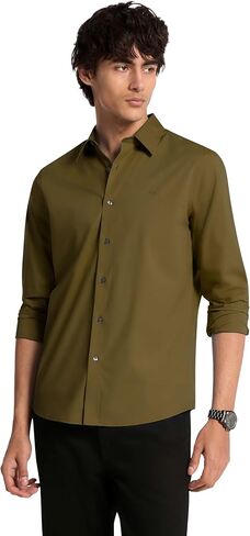Michael Kors Mens Long Sleeve Classic Cotton Shirt in Saudi Arabia