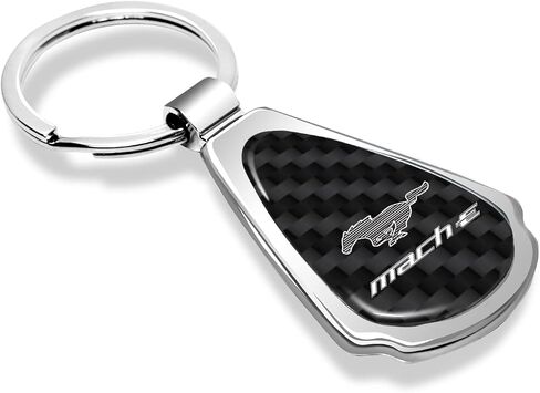 صورة iPick لسلسلة مفاتيح Ford Mustang Mach-E من ألياف الكربون المعدنية ذات اللون الأسود الحقيقي in Saudi Arabia
