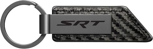 iPick Image Compatible with SRT Gunmetal Black Gray Metal Plate Carbon Fiber Texture Leather Key Chain Dodge Jeep in Saudi Arabia