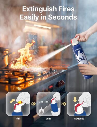 PLEMO Fire Extinguisher, All-in-1 Fire Spray for Home, Kitchen, Car, RV, Garage, Truck, and Camping, F60L, 2-Pack in Kuwait