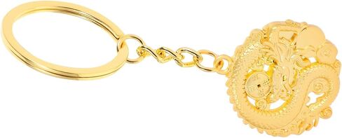 Gold Dragon Keychain Year of Dragon Chinese Luck Fortune Zodiac Animal Key Ring Fengshui Charms Pendant for Purse Backpack Handbags 2024 New Year, Golden in Saudi Arabia