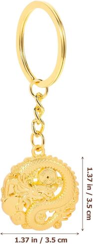 Gold Dragon Keychain Year of Dragon Chinese Luck Fortune Zodiac Animal Key Ring Fengshui Charms Pendant for Purse Backpack Handbags 2024 New Year, Golden in Saudi Arabia
