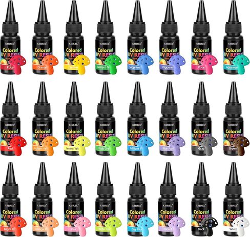 راتنجات UV Kisrel ، 20 لونًا - مجموعة راتنجات الأشعة فوق البنفسجية 400G ، راتنج الأشعة فوق البنفسجية الشفافة الملونة ، راتنجات الأشعة فوق البنفسجية الصلبة الصلبة للحرف اليدوية ، صنع المجوهرات والديكور in Kuwait