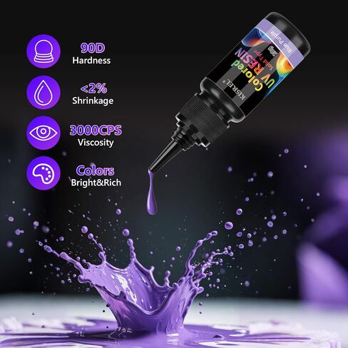 راتنجات UV Kisrel ، 20 لونًا - مجموعة راتنجات الأشعة فوق البنفسجية 400G ، راتنج الأشعة فوق البنفسجية الشفافة الملونة ، راتنجات الأشعة فوق البنفسجية الصلبة الصلبة للحرف اليدوية ، صنع المجوهرات والديكور in Kuwait